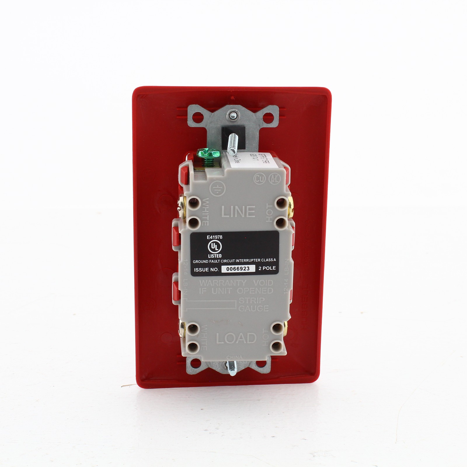 Hubbell GFTRST15RB Red 15A Self-Testing GFCI Tamper Resistant Receptacle w/Alarm