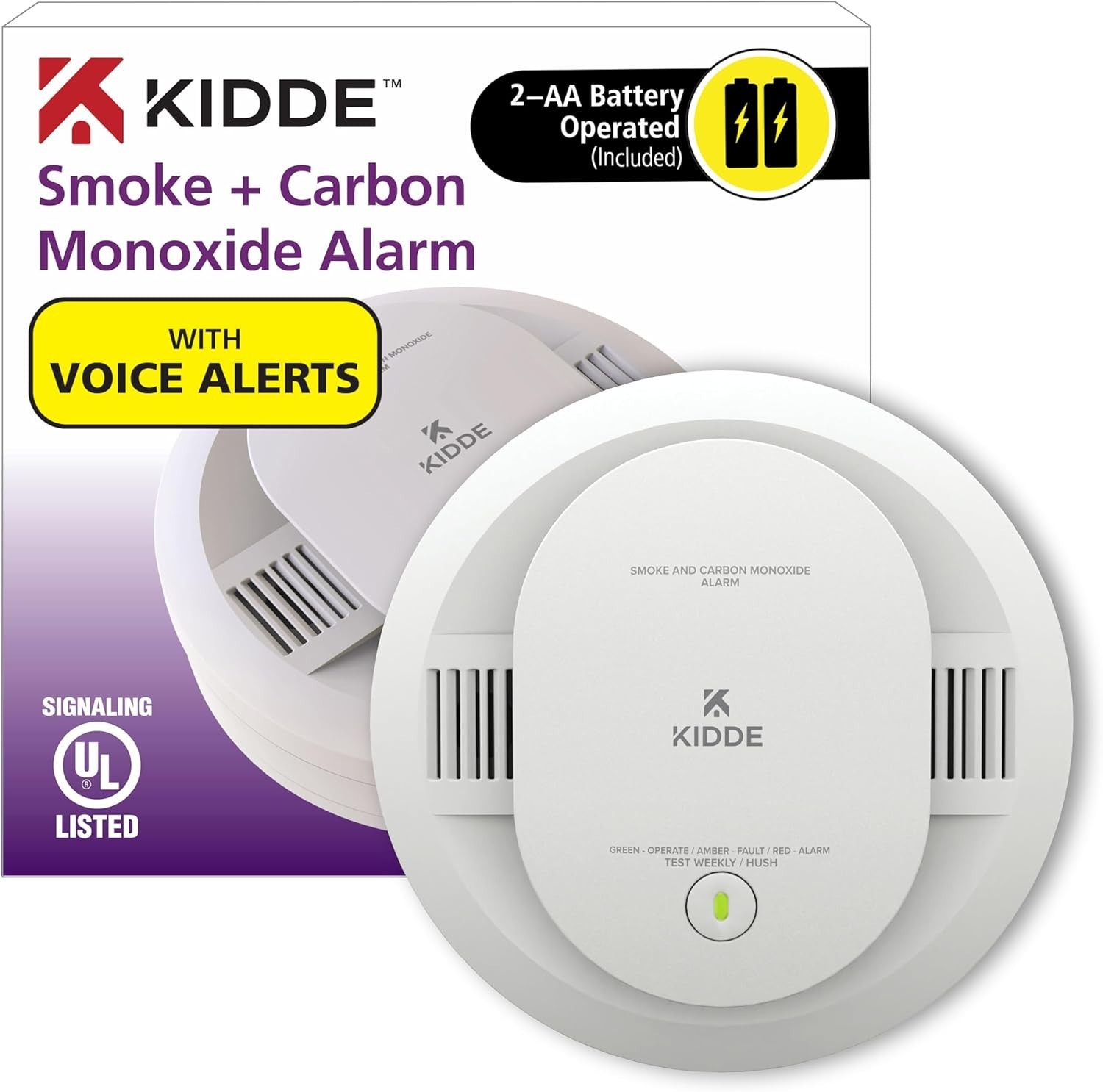 Kidde Smoke & Carbon Monoxide Detector 900-CUDR-V AA Battery Powered, not wired