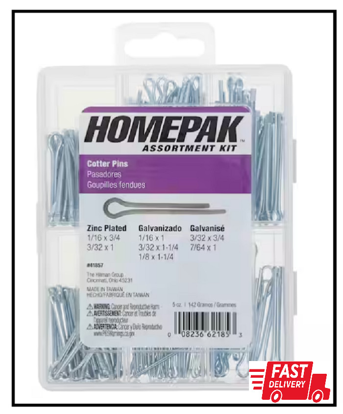 Hillman Homepak Assorted in. H Utility Cotter Pin Kit 170pcs. Free Shipping