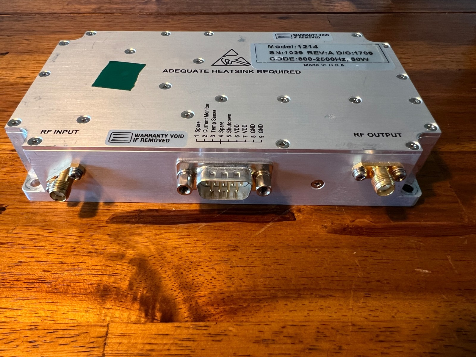 800-2500 MHz (0.8-2.5 GHz), 50 Watts Solid State Broadband High Power Amplifier