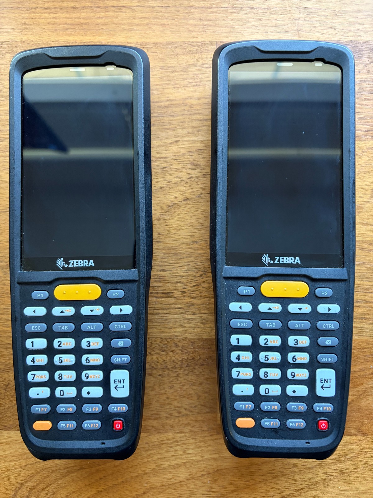 Zebra MC2200 Mobile Barcode Scanner Lot of 2 w/ Cradles, Batteries, Handles