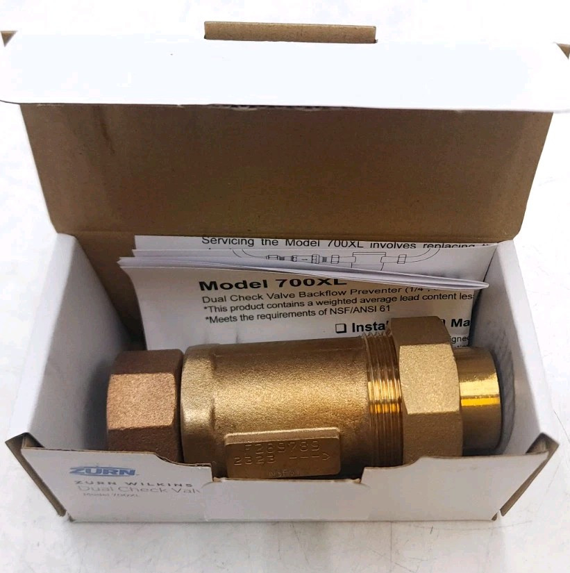 Zurn Wilkins 1UFMX34UF-700XL Dual Check Valve Outlet 3/4″ FNPT / Inlet 1″ FMTC