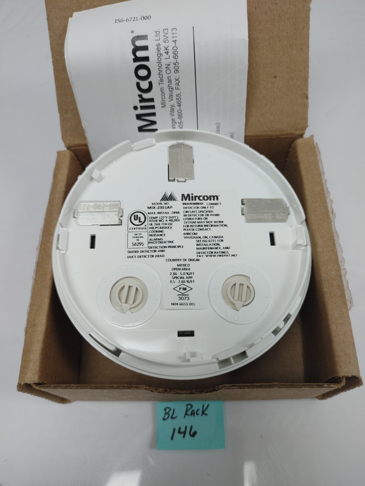 Mircom MIX-2351AP Photoelectric Smoke Sensor SURPLUS OLD STOCK