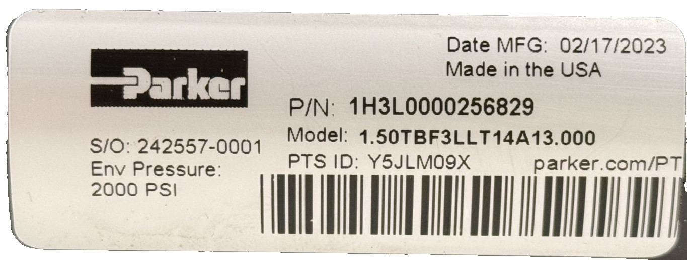NEW PARKER 1.50TBF3LLT14A13.000 HYDRAULIC CYLINDER 1H3L0000256829 2000PSI