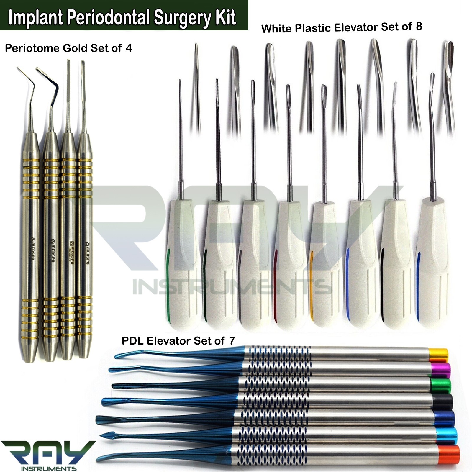 Dental Tooth Luxation Elevators PDL Elevator Periotome Atraumatic Extraction Kit