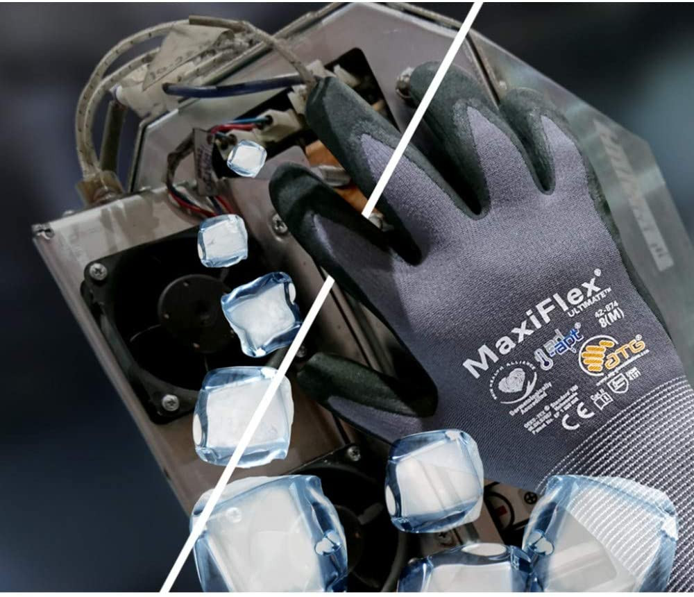 34-874 Gloves Nitrile Micro-Foam Grip Palm & Fingers – Excellent Grip and Abrasi