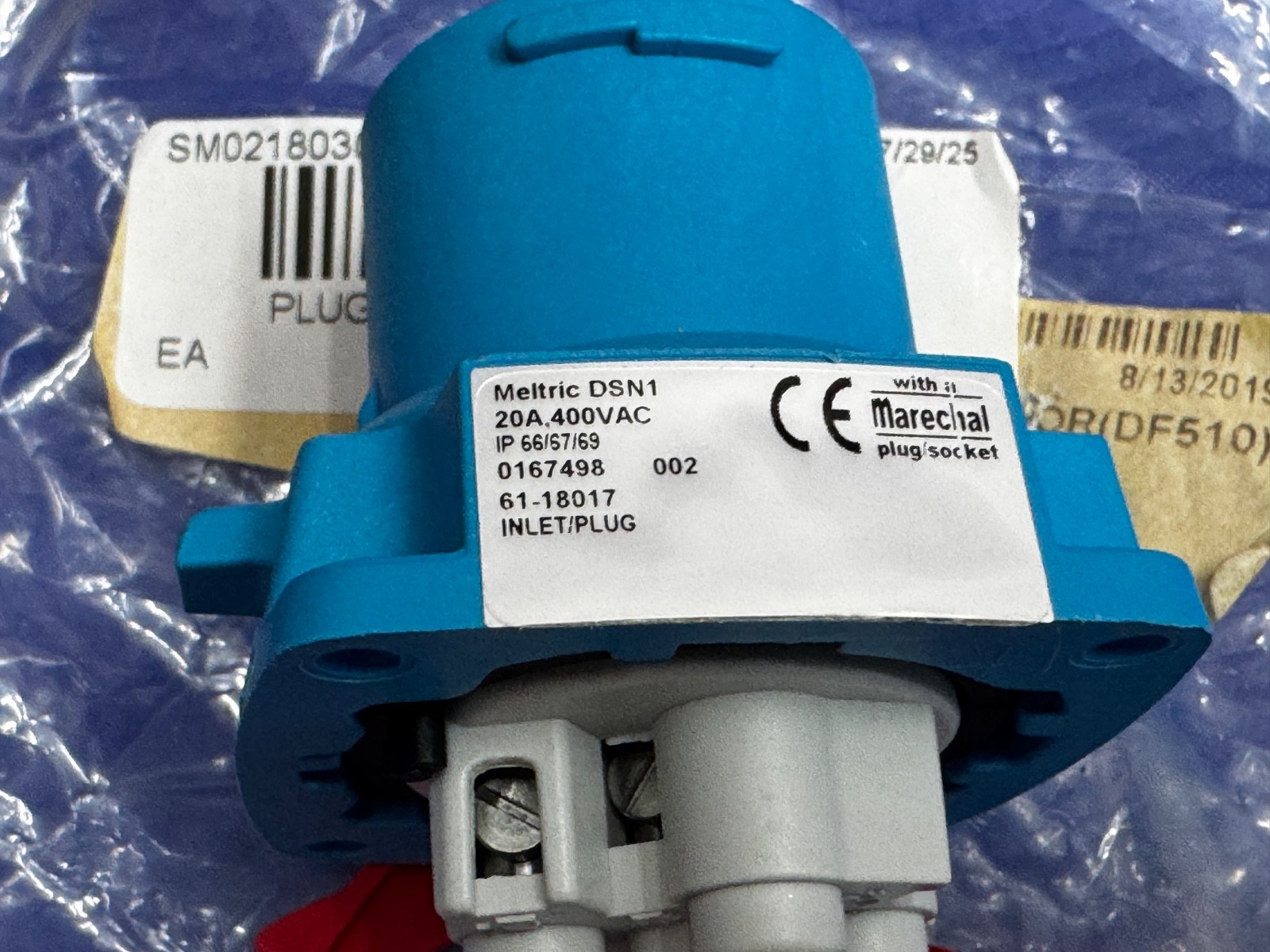 Marechal DSN1 Appliance Inlet Plug 3P+N+E 440V 20A IP66/67/69 Poly 6118017