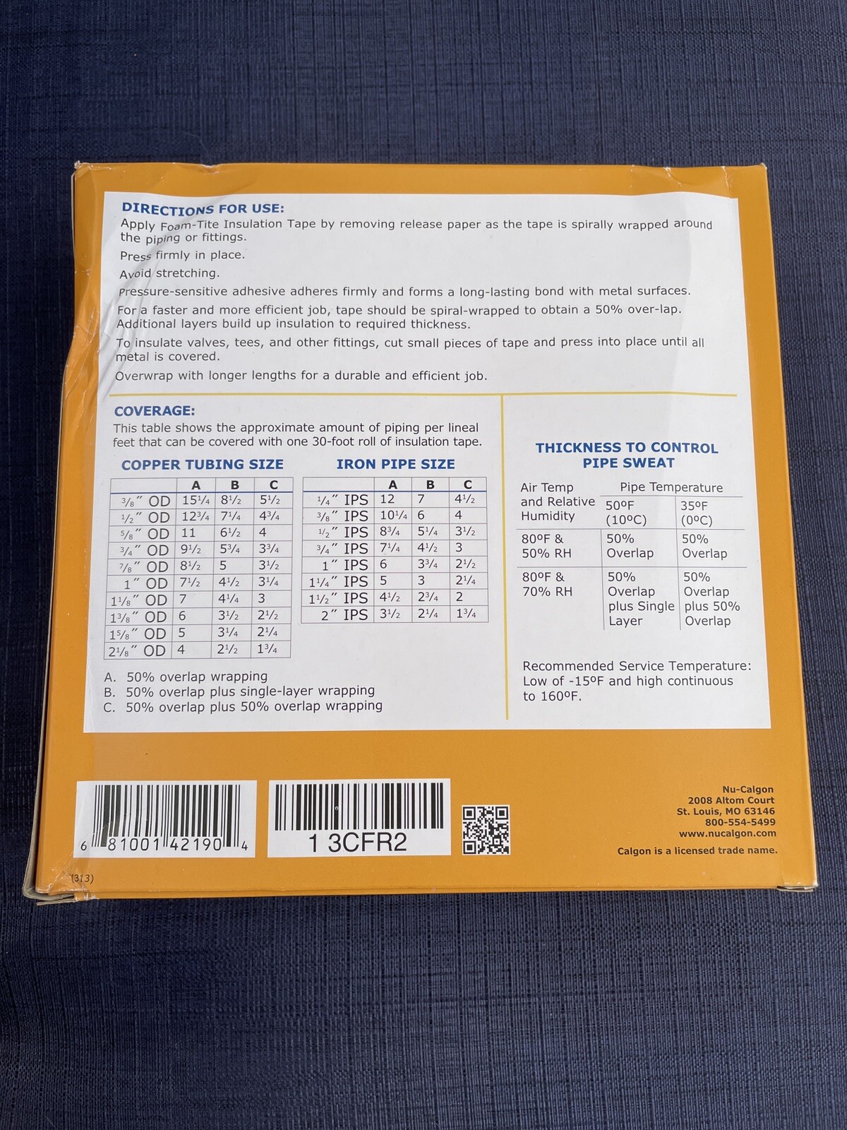 Nu-Calgon 4219-12 Foam-Tite Insulation Tape 1/8″T x 2″W x 30’L