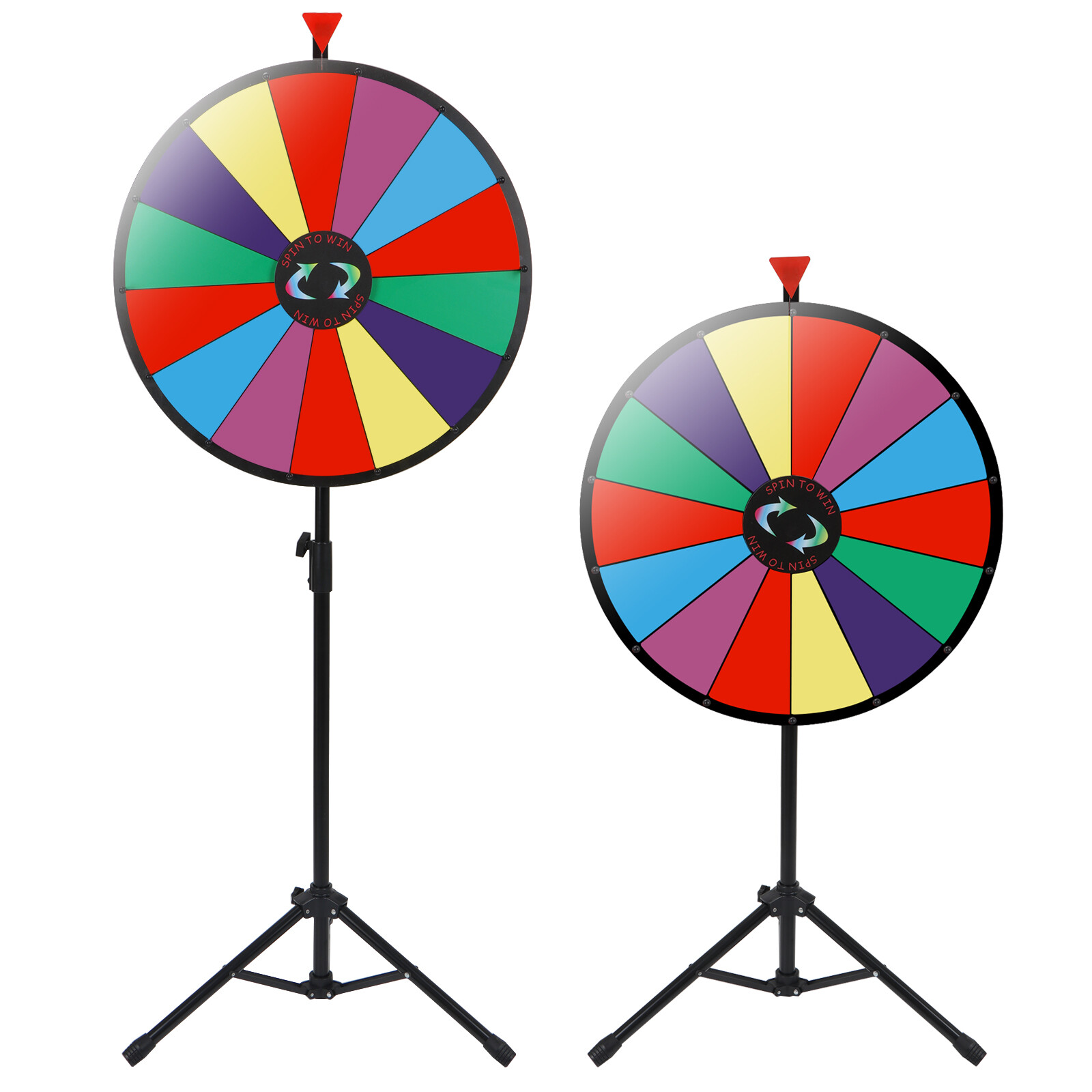 24″ Color Prize Wheel Fortune w Folding Tripod Floor Stand Carnival Spinnig Game