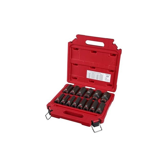 Milwaukee 49-66-7014 SHOCKWAVE 1/2″ Drive Long Socket Set 14pc
