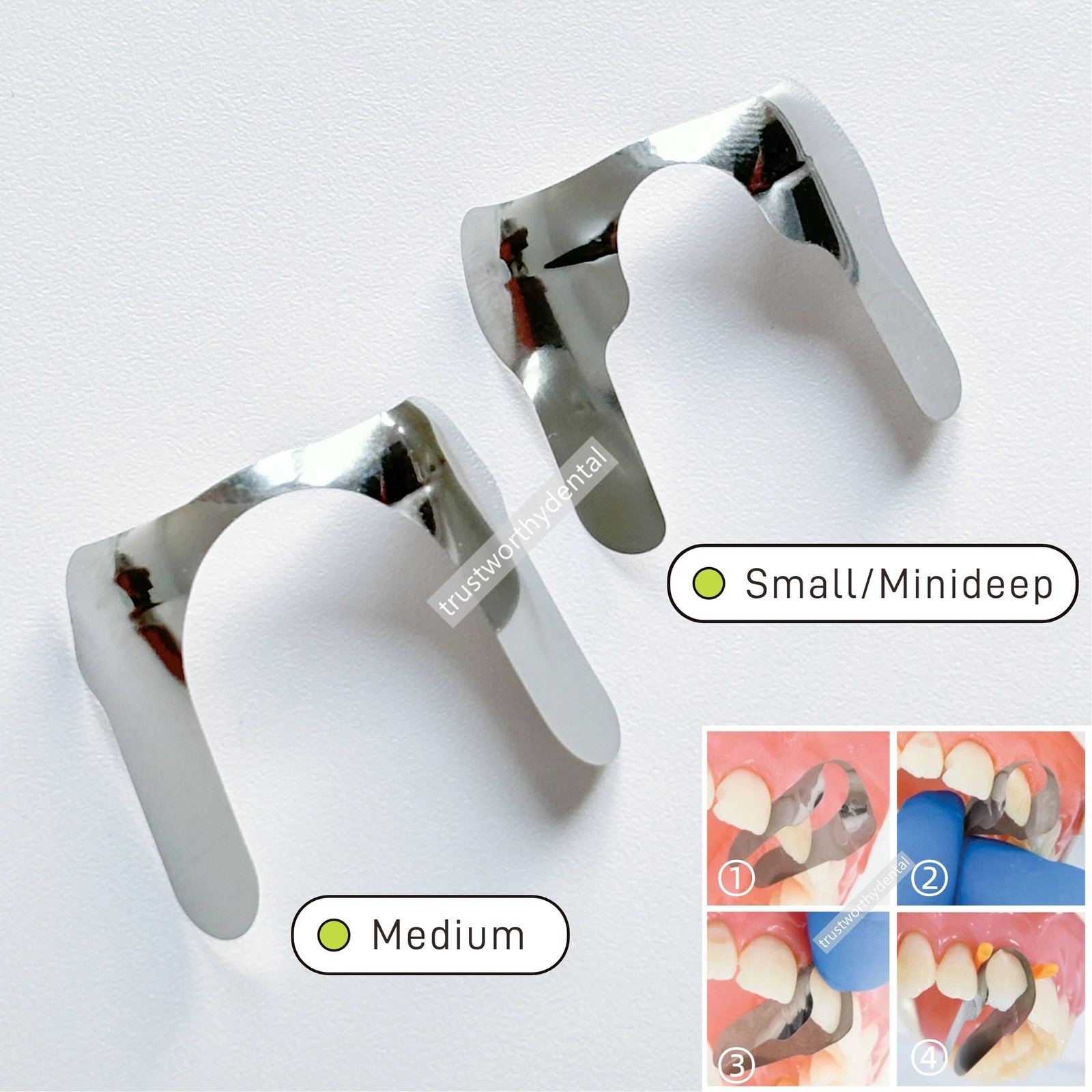 Dental Twin Anterior Matrix 0.03mm Sectional Contoured Metal Matrices Unica Type