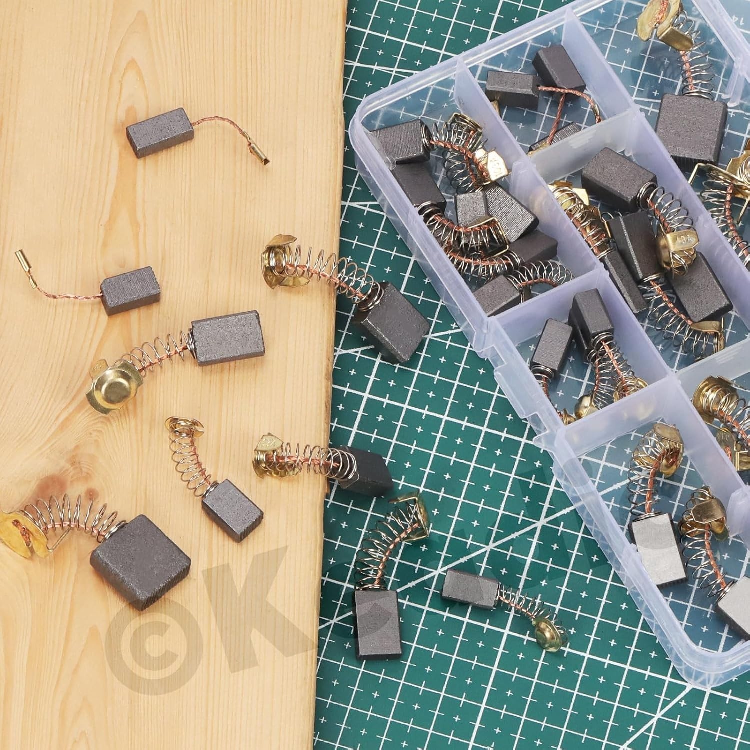 «Electric Motor Carbon Brushes 40pcs Assortment, 10 Sizes Replacement Brush Kit»
