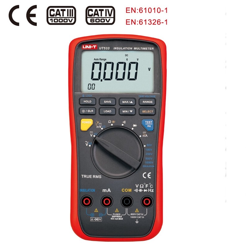 UNI-T UT533 Megger Digtal Multimeter Insulation Resistance Tester True RMS 2.0GΩ