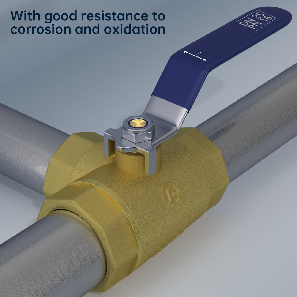 G1″ 3 Way Ball Valve Three T Port Brass Female Type For Water Oil And Gas US