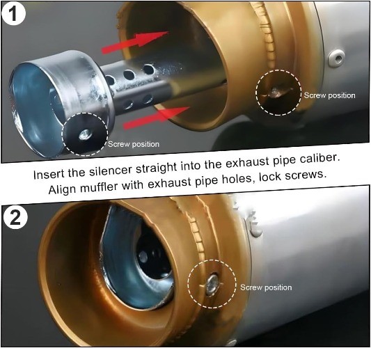 Exhaust Silencer, Stainless Steel Exhaust Muffler Insert, Exhaust Muffler 60mm