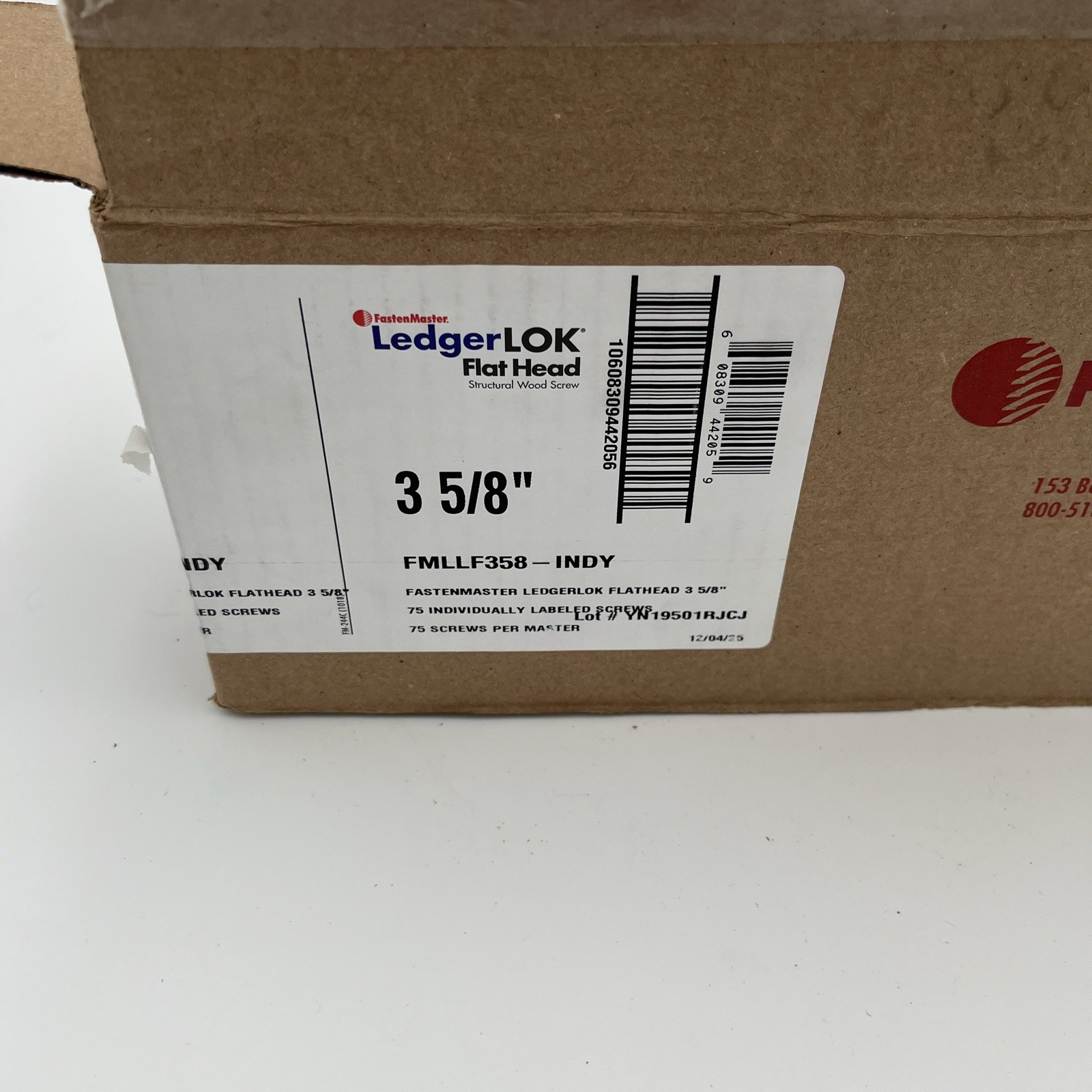 NEW!! 75 Pack FastenMaster 3-5/8 inch LedgerLOK Flat Head Ledger Board Screws