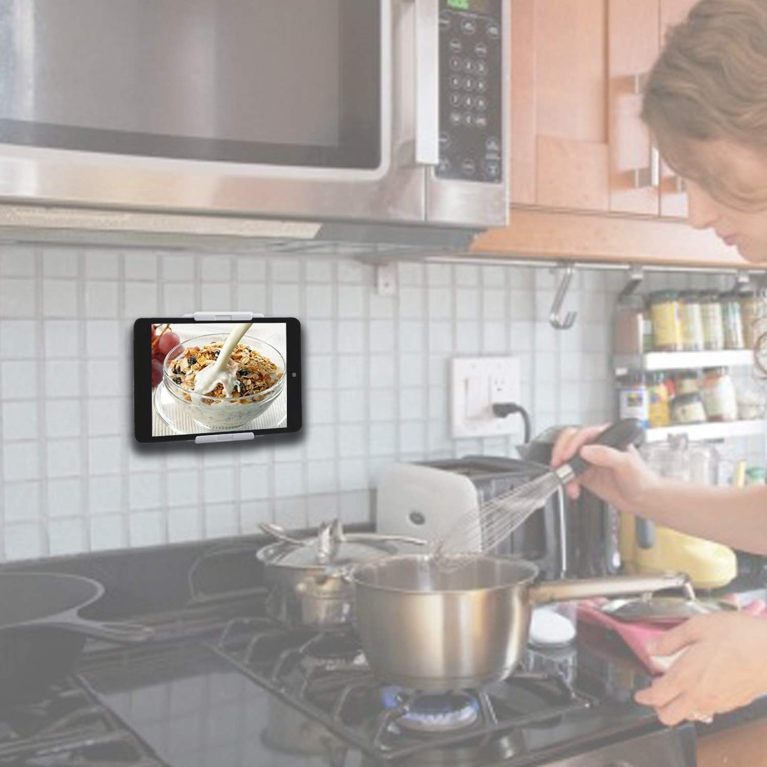 TFY Universal Kitchen Wall Mount for Tablet, eReader and Smartphones, for iPa…