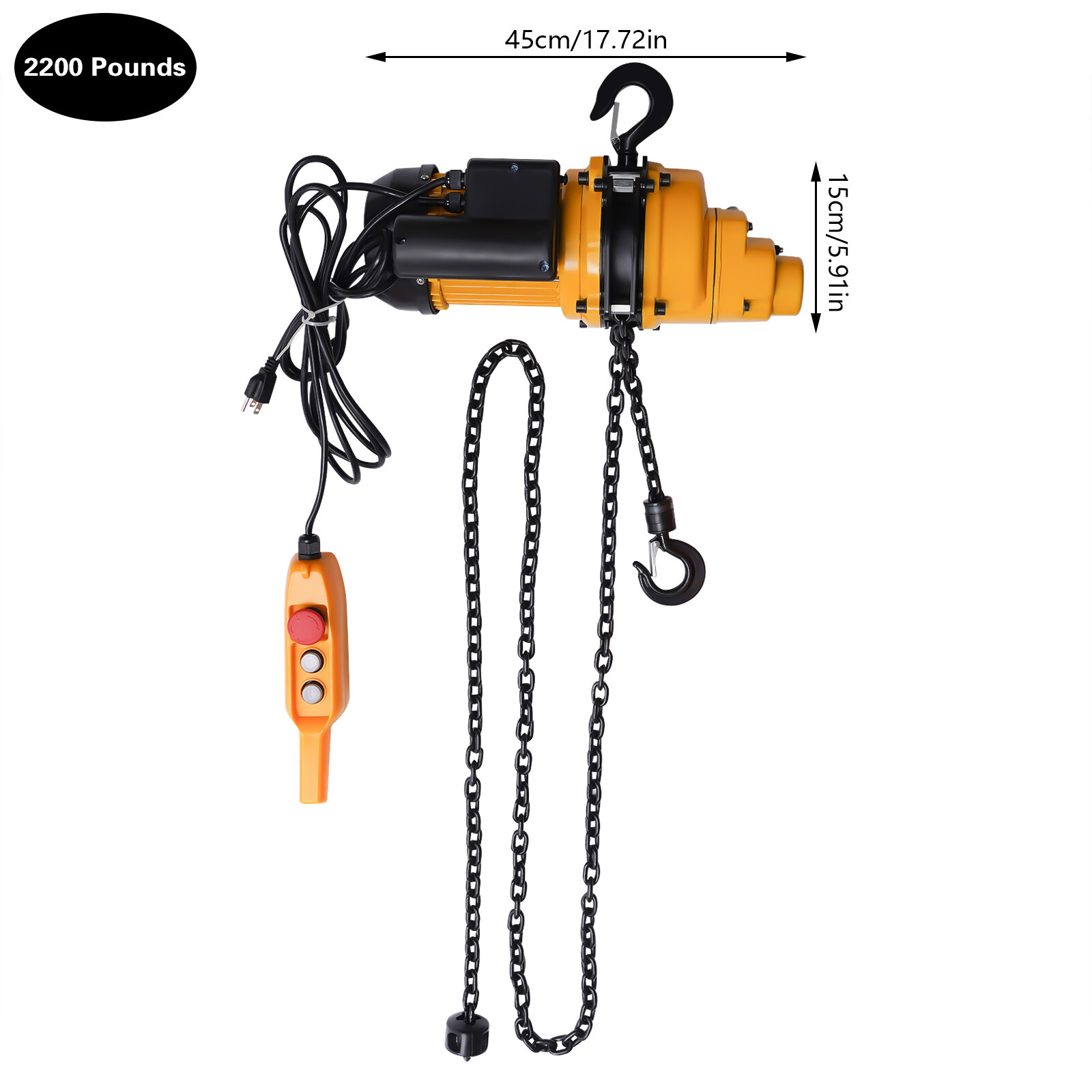 1 Ton Electric Chain Hoist w/ 13FT Double Chain Lifting Single Phrase 110V 20Mn2