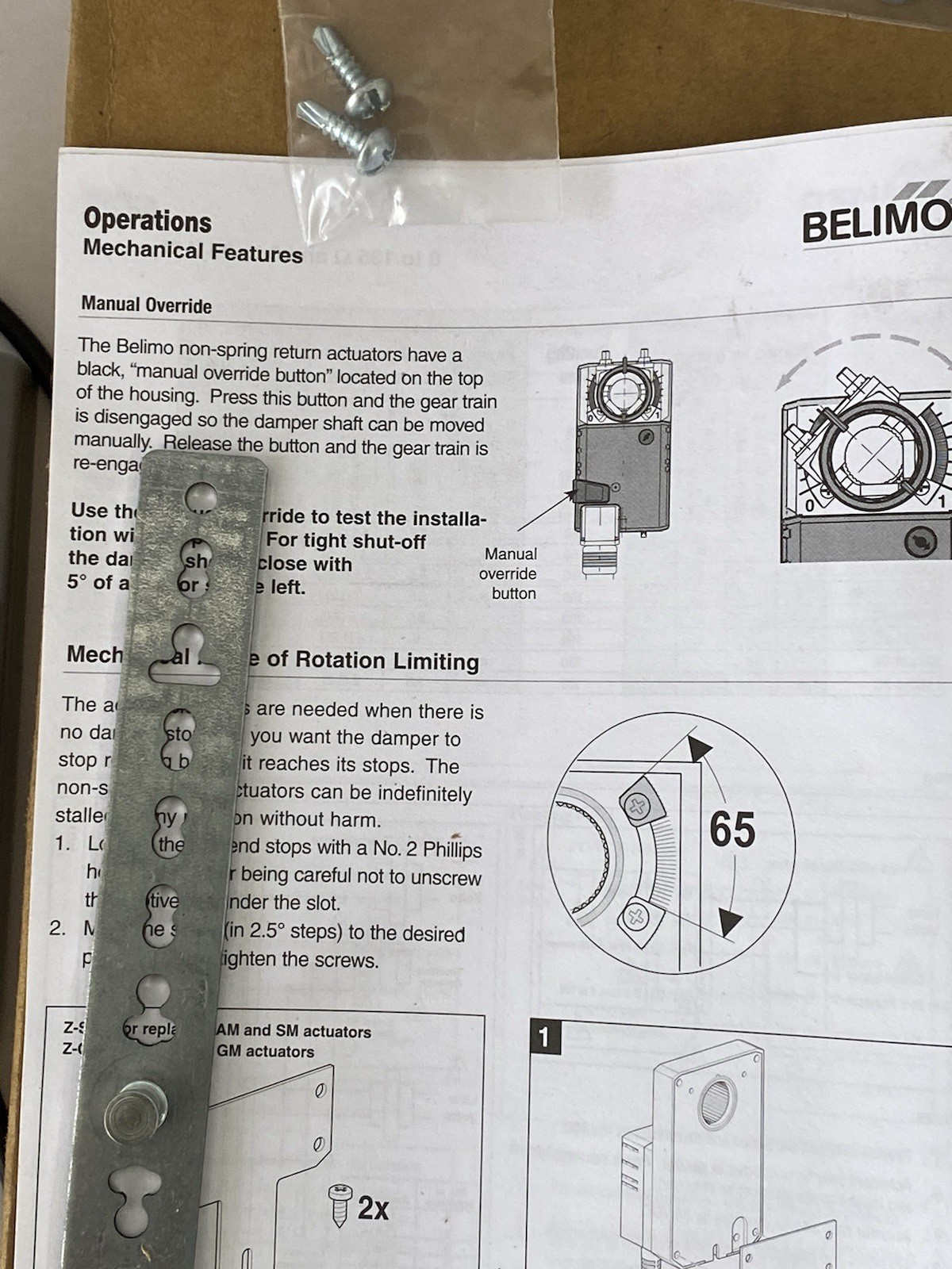 Belimo LMQB24-1 Damper Actuator 24V 35in-lb On/Off Non-Spring Return
