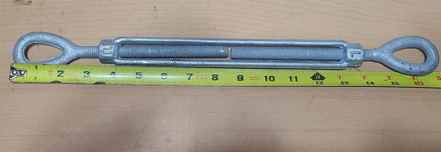 Galvanized Turnbuckle 1/2″ x 16″ Eye-Eye Turnbuckle Forged HDG Cable Rigging