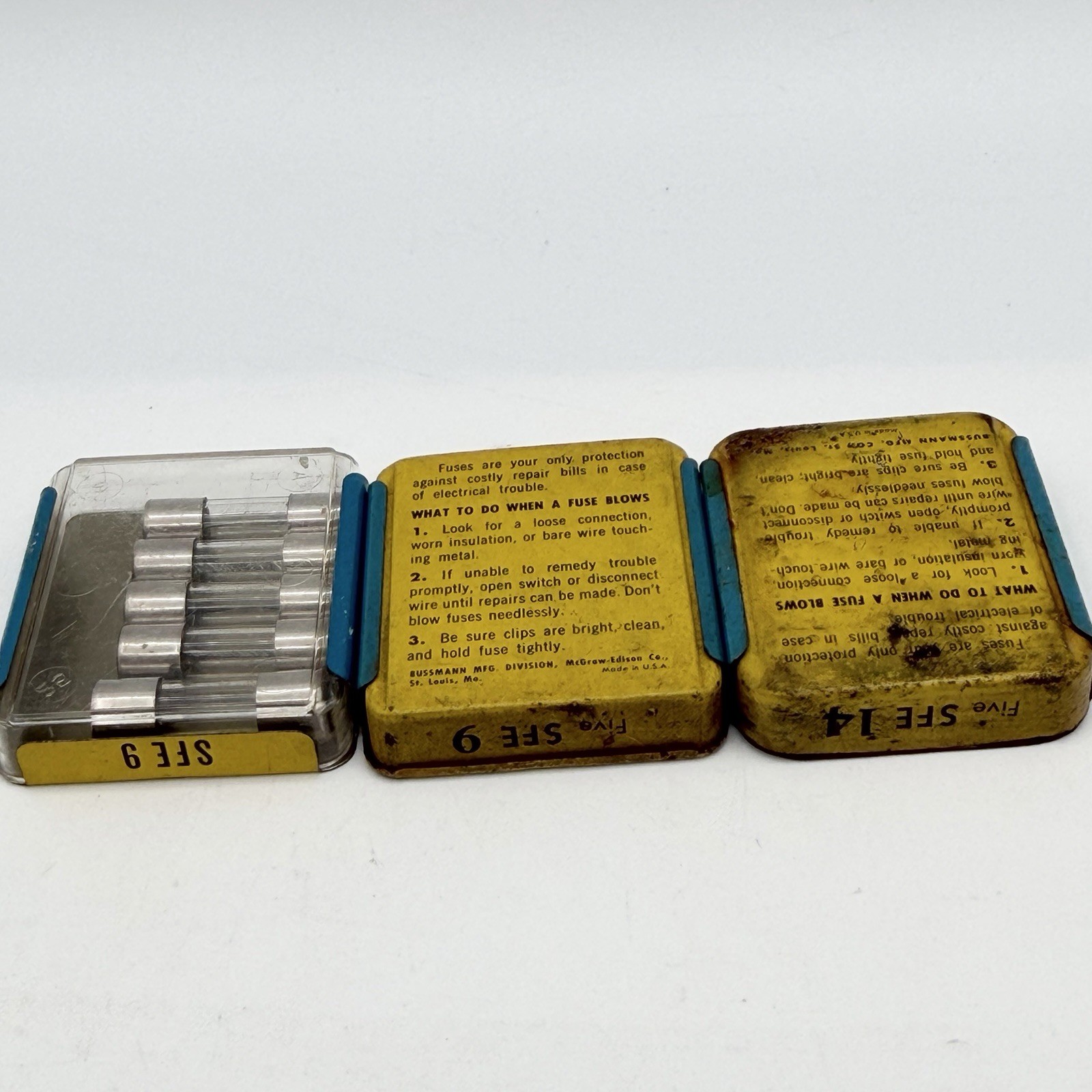 Bussmann SFE 9 SFE 14 Automotive Fast Acting Glass Fuse Lot 9 32V USA Kit Box
