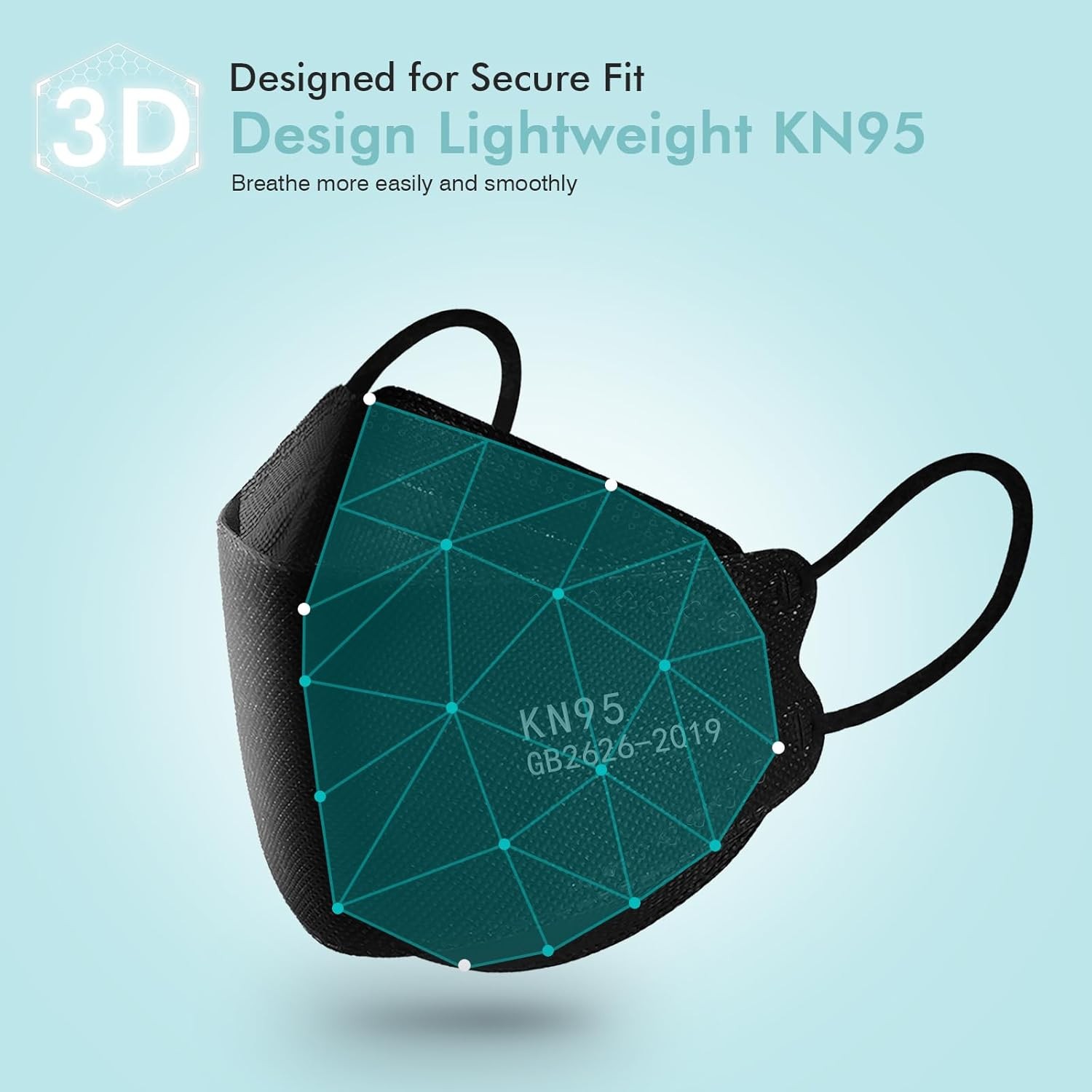 KN95 Face Masks 50 Pack Breathable Cup Dust Disposable Masks For Adult Teenager