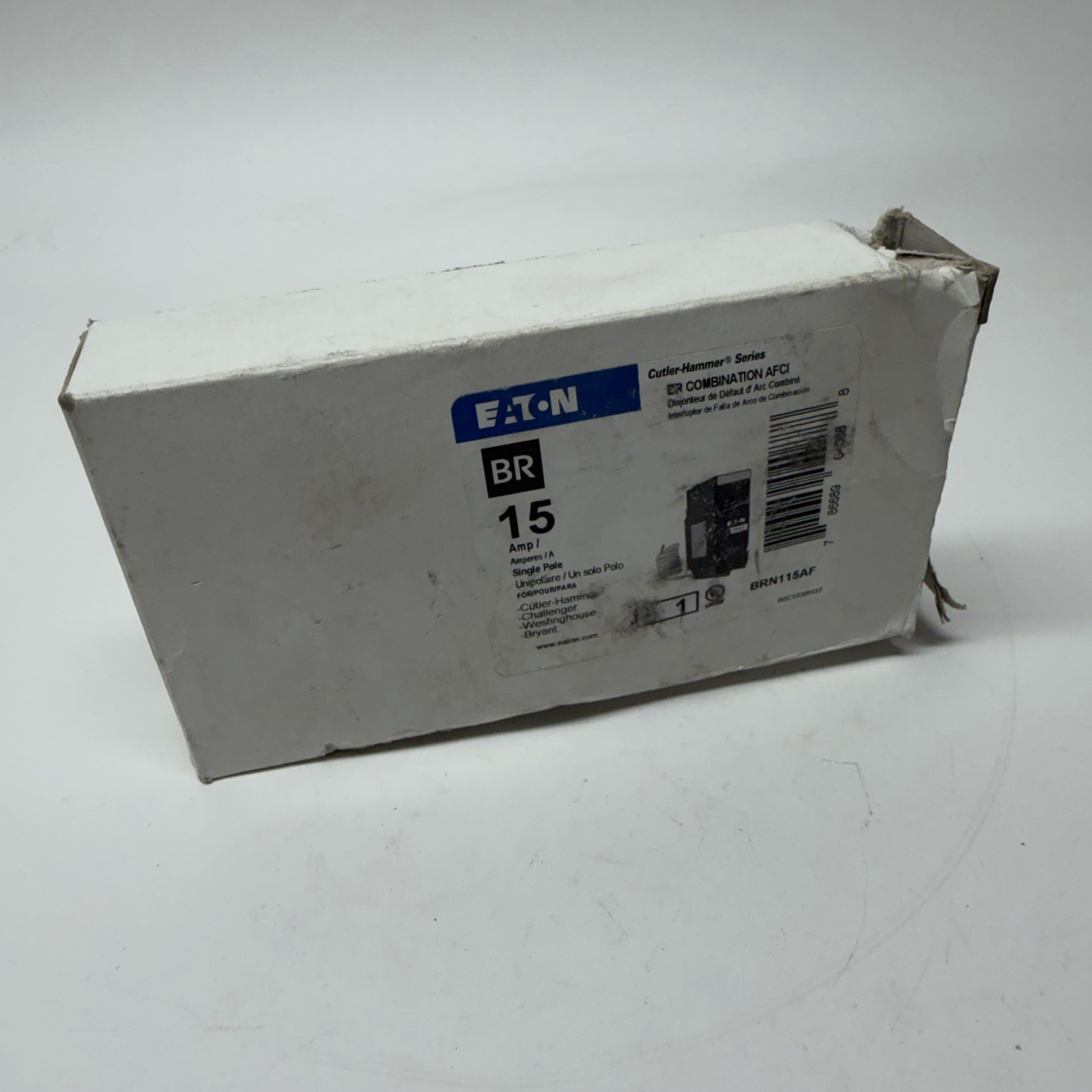 Eaton BRN115AF 120/240V 15A Single Phase Circuit Breaker