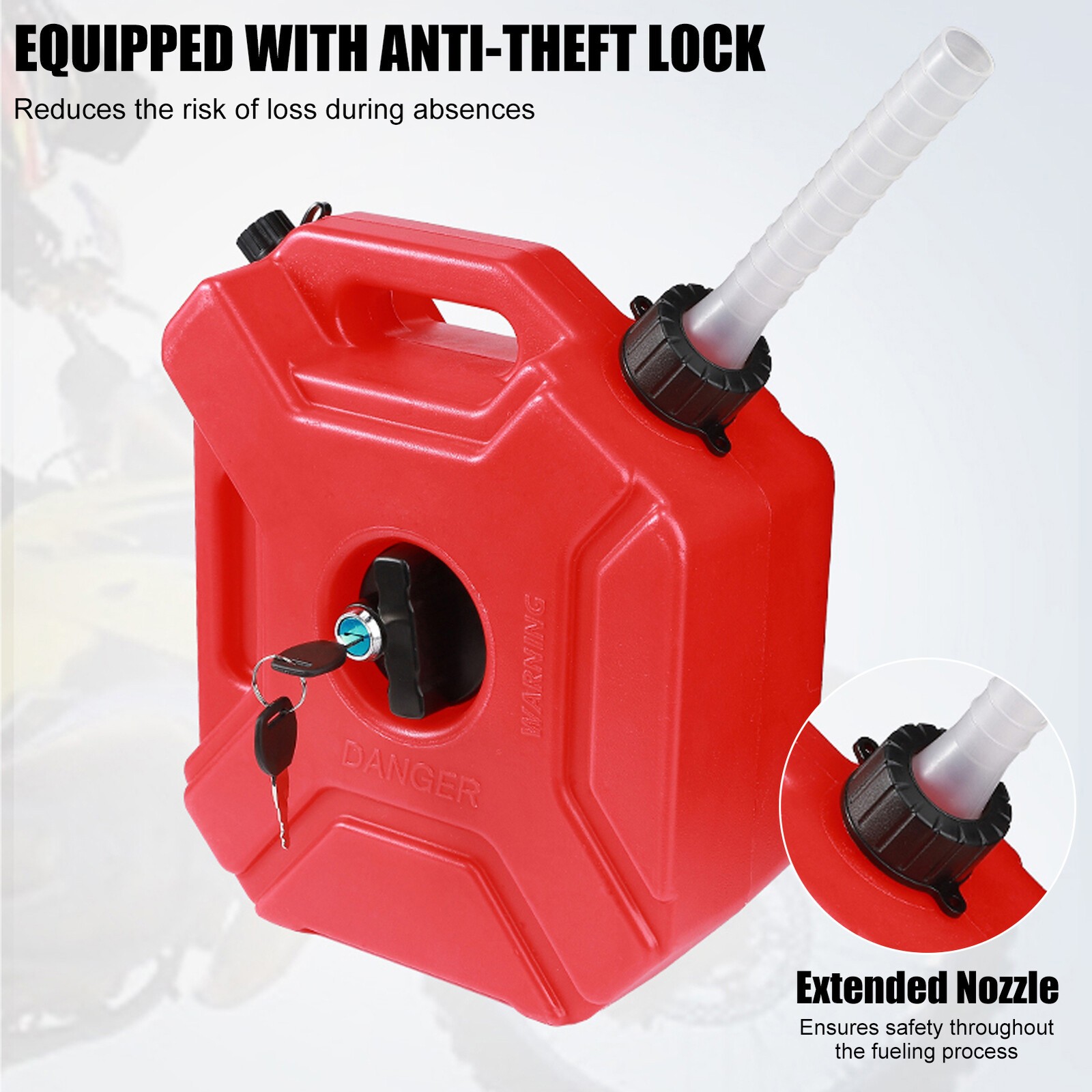 2X 5L Gas Fuel Tank Gas Can Oil Storage Can Fr ATV UTV Gokart Motorcycle Car SUV