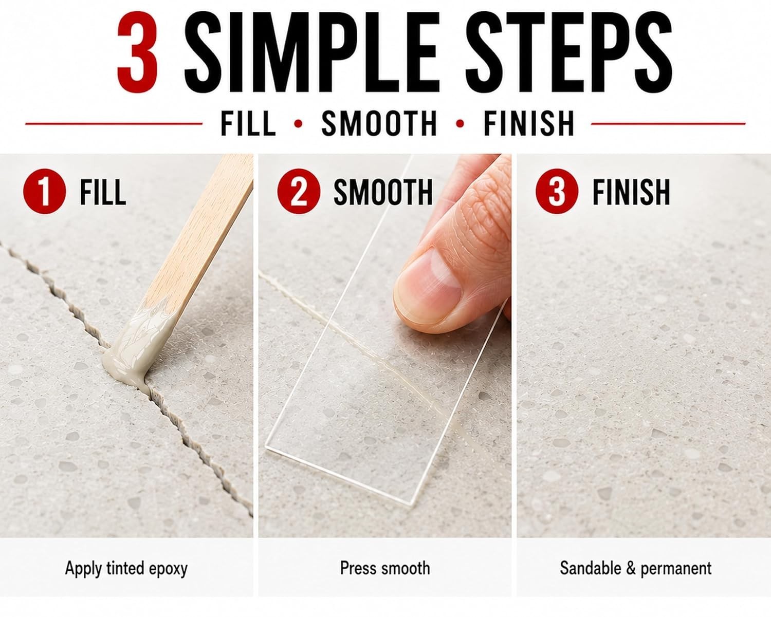 20 oz Fast-Drying Epoxy Repair Kit with EZ-Tint for Granite & Marble Restoration