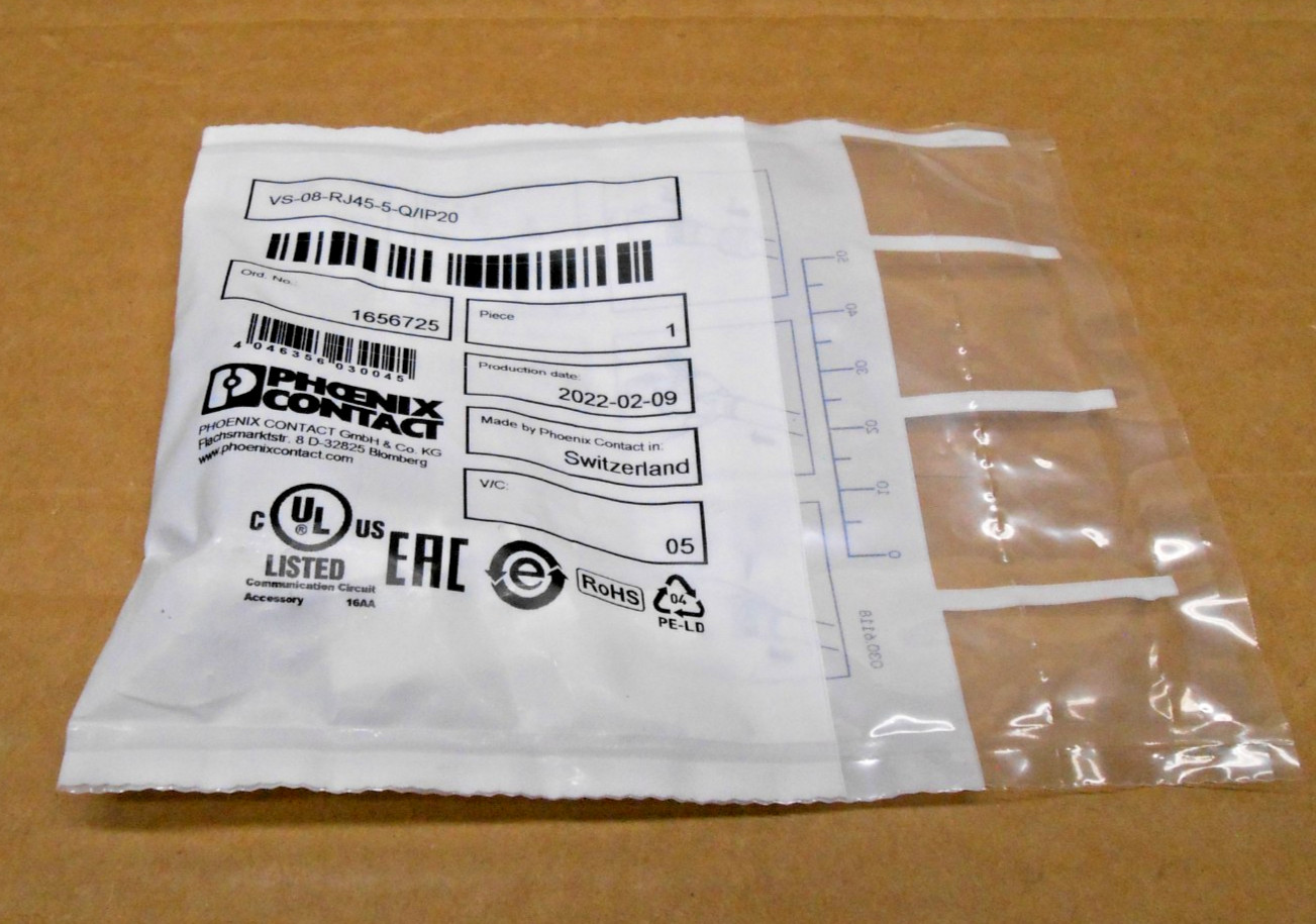 NEW PHOENIX CONTACT 1656725 VS-08-RJ45-5-Q/IP20 RJ45 CONNECTOR 8 POS (75+ AVAIL)