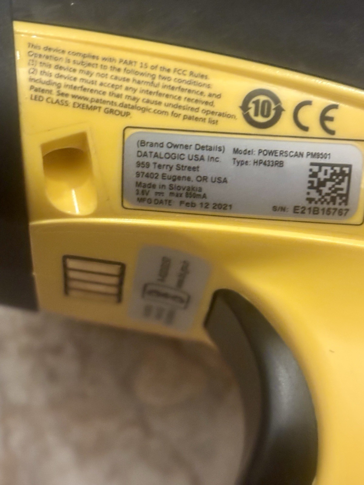 DATALOGIC POWERSCAN PM9501 DPM433RB Barcode Scanner