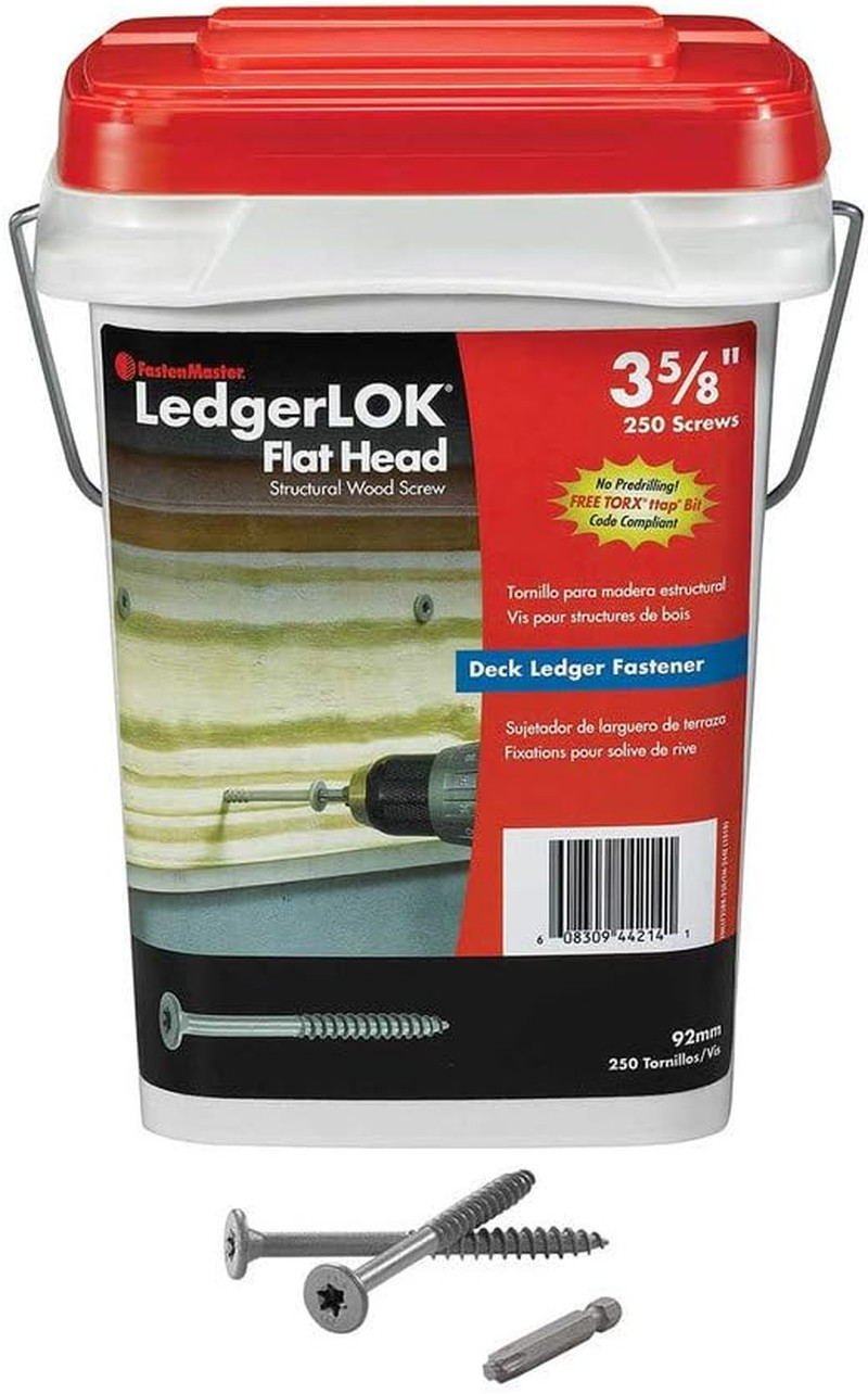 Ledgerlok Flat Head Wood Screws – 250 Pack, 3-5/8″ Length