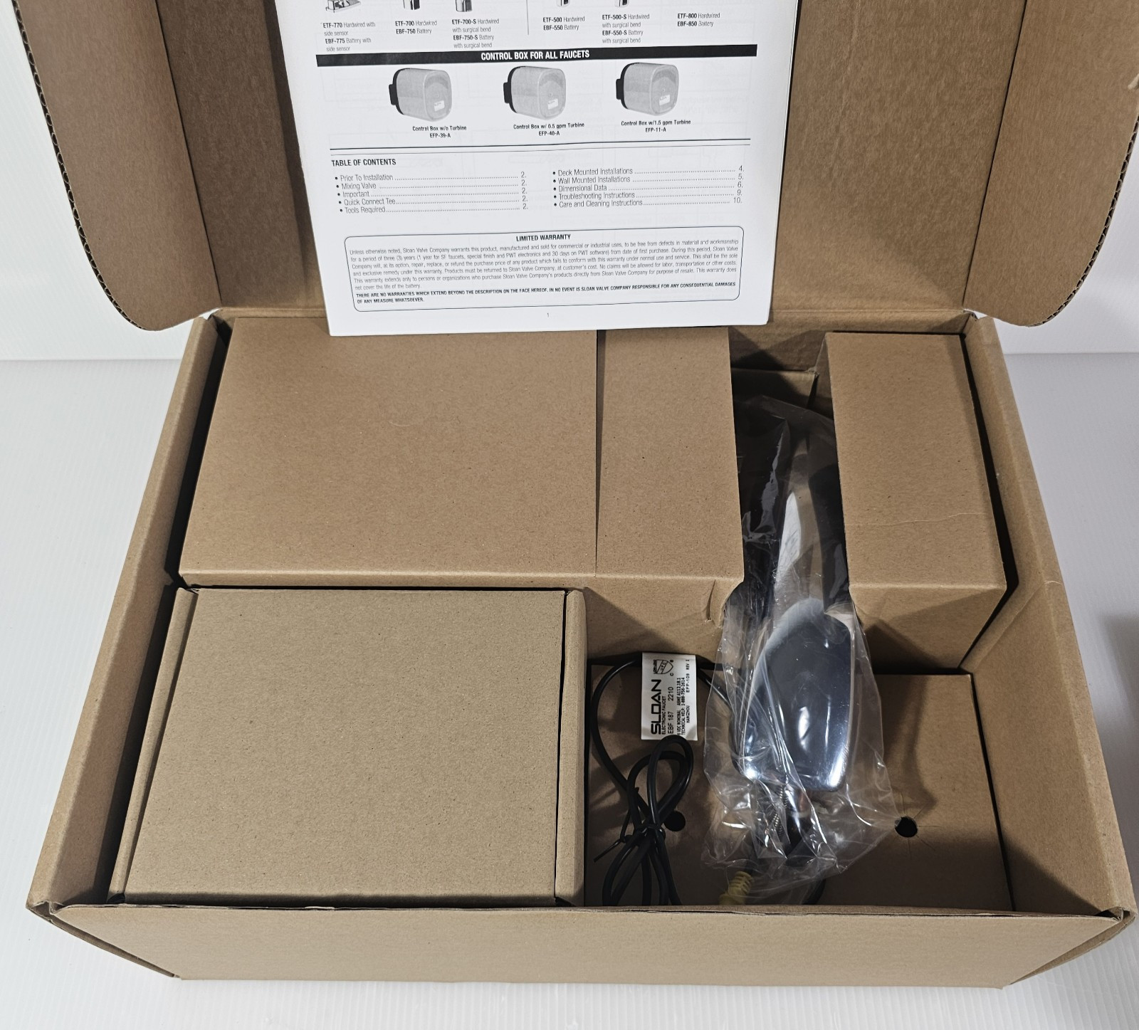 Sloan Optima Faucet ETF880-4 Sensor Operated, Chrome,Plug In Adapter, NEW