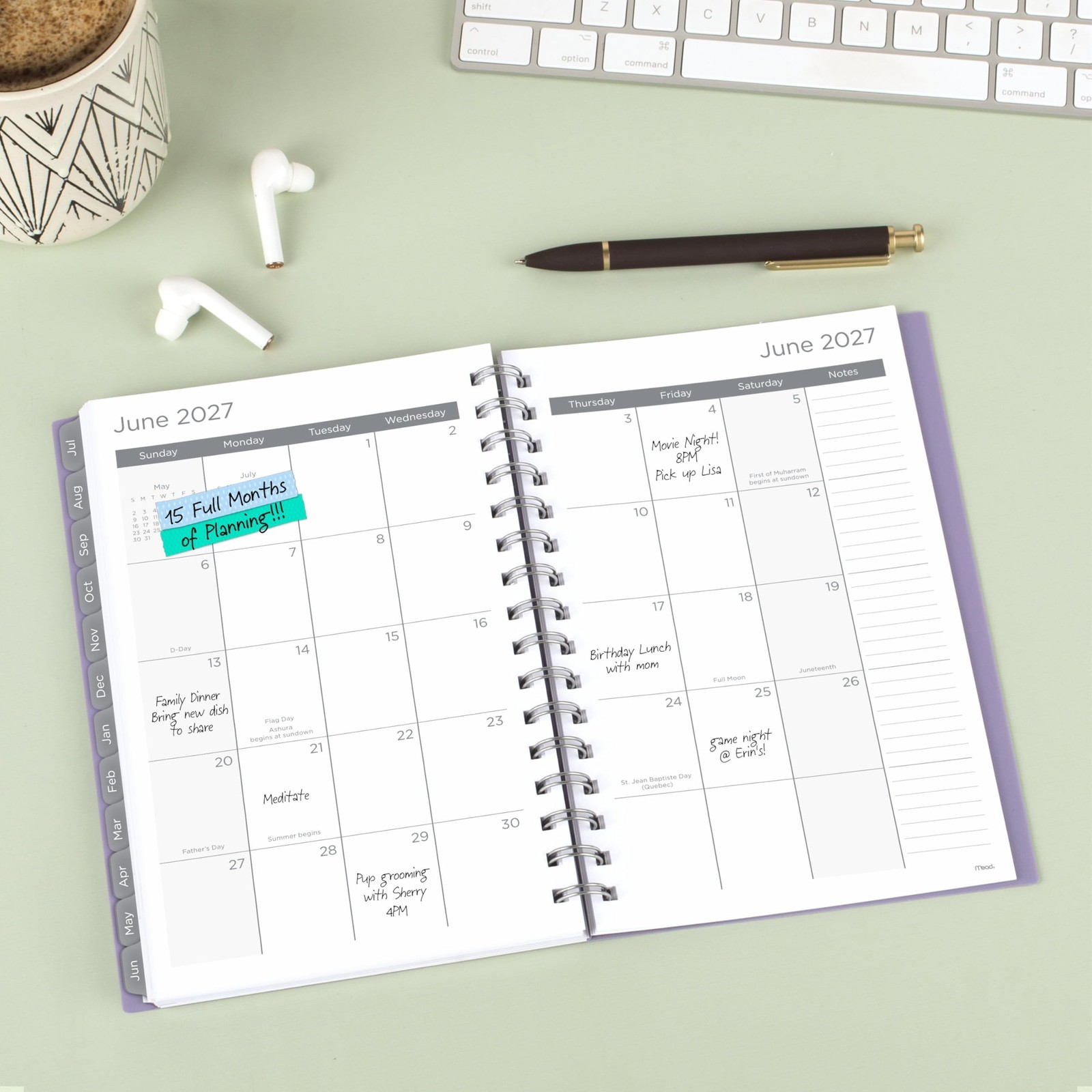 Mead Planner 2026-2027 Weekly & Monthly Academic 5.5″W x 8.5″H, Lilac