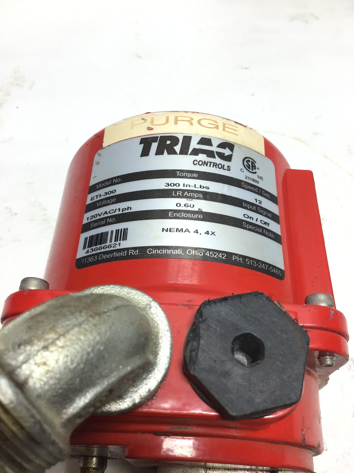 Triac Controls ETI-300 Automated Ball Valve 300 In-Lbs 1PH