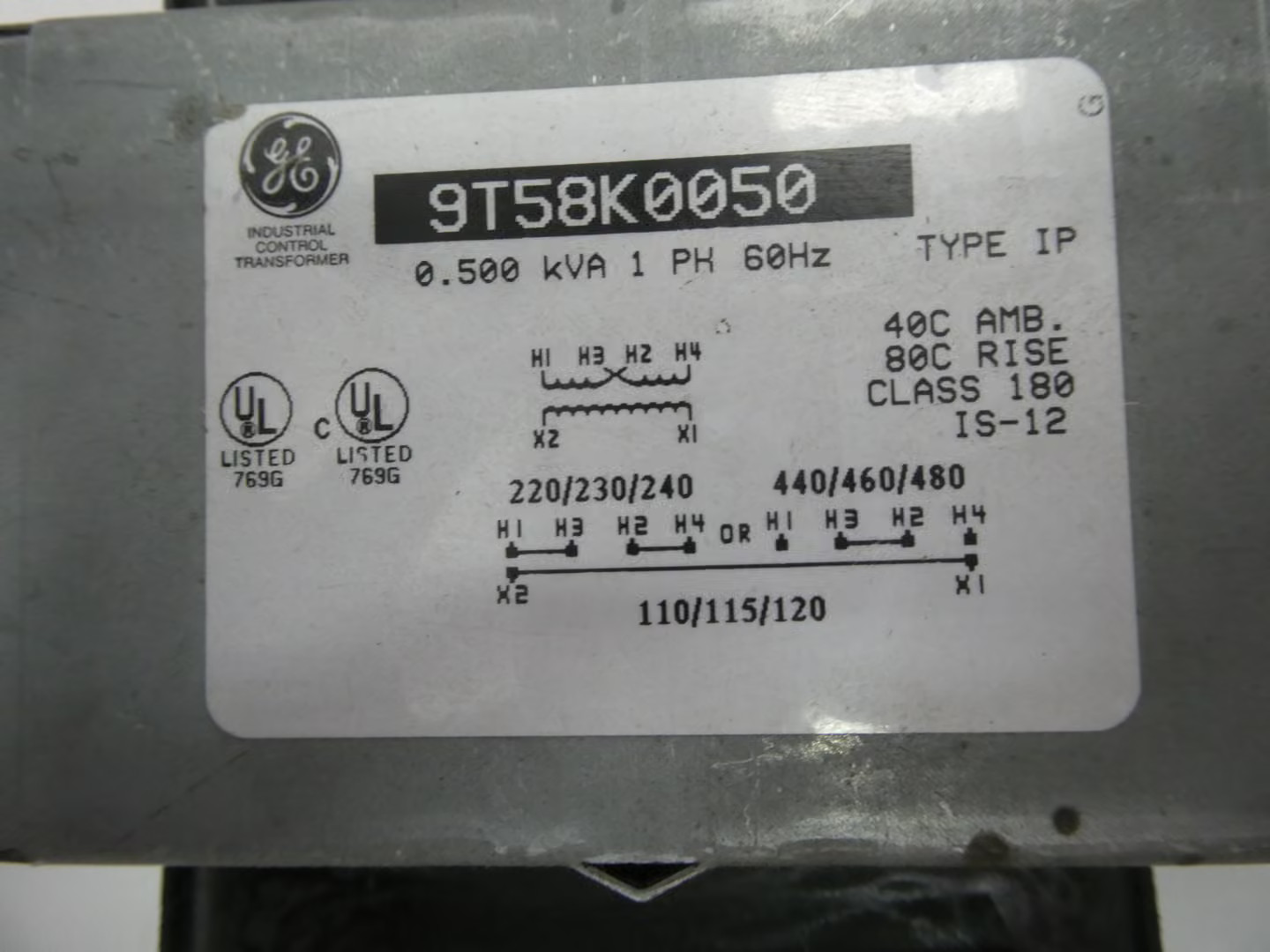 General Electric Ge 9T58K0050 Voltage Transformer 120v-ac 240v-ac 480v-ac