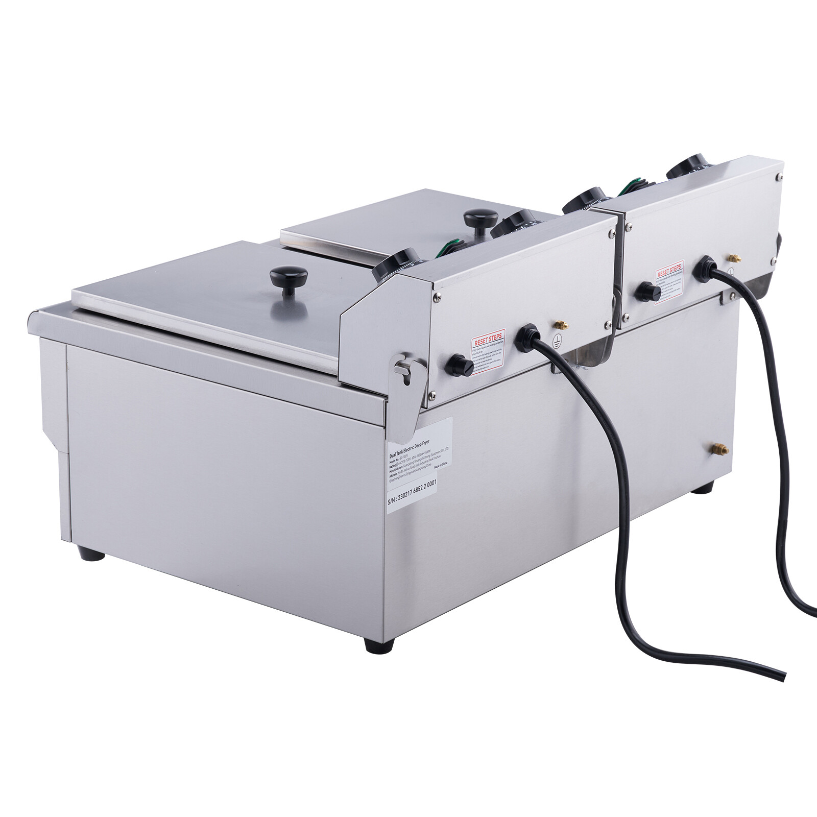 VEVOR 22L Electric Deep Fryer Dual Tank Commercial XL Fry Basket 3000 W
