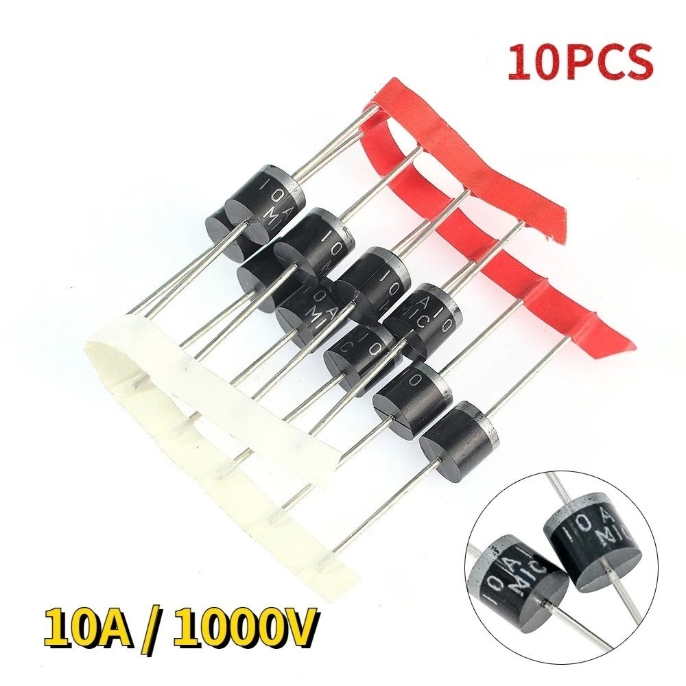 10PCS 10A10 Rectifier Diodes 10A 1000V DO-27 Axial Electronic Components – USA