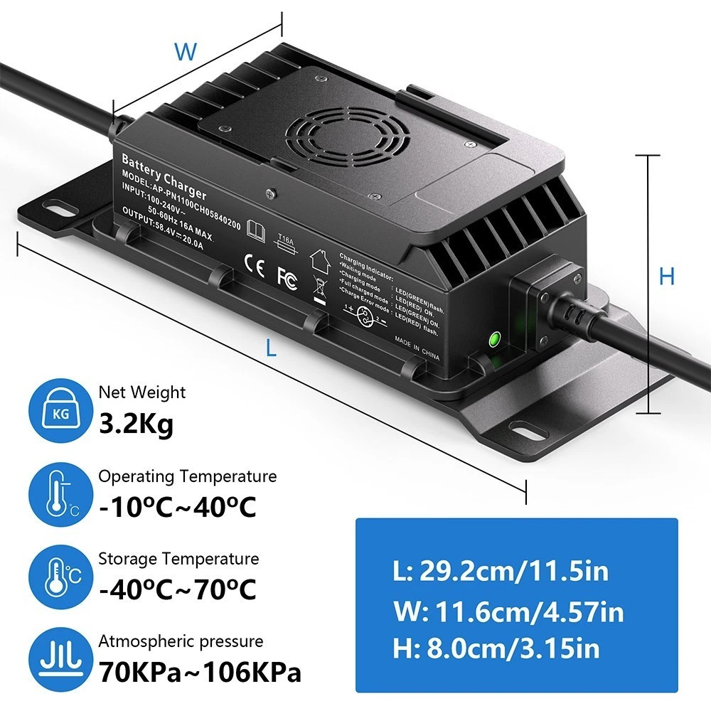 Bluetooth LiFePO4 51.2V 100Ah Lithium Battery with BMS 5120Wh + 48V 20A Charger