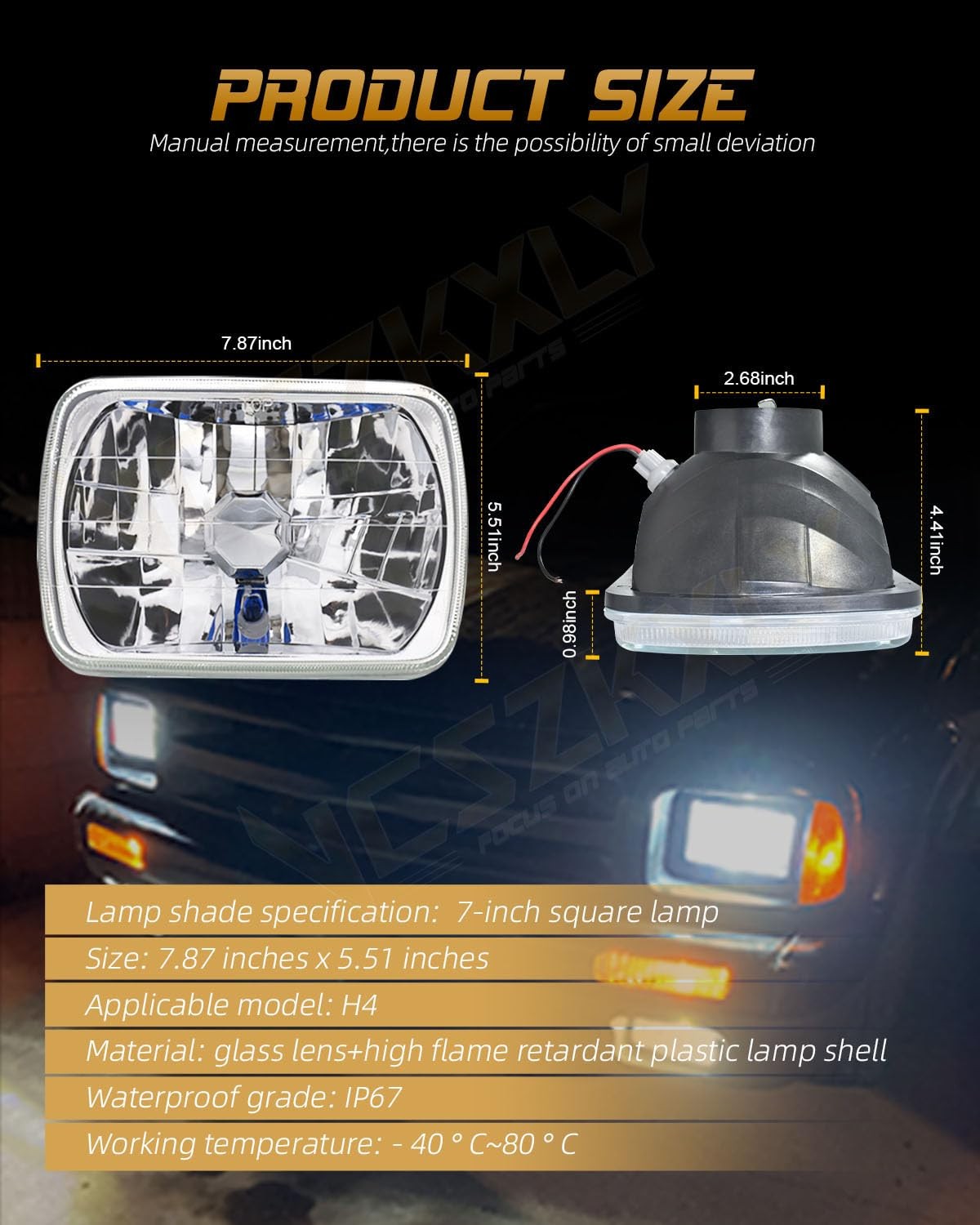 5×7 7×6 LED Headlights Offroad High Low Beam DOT Ford E150 E250 E350 Super Duty