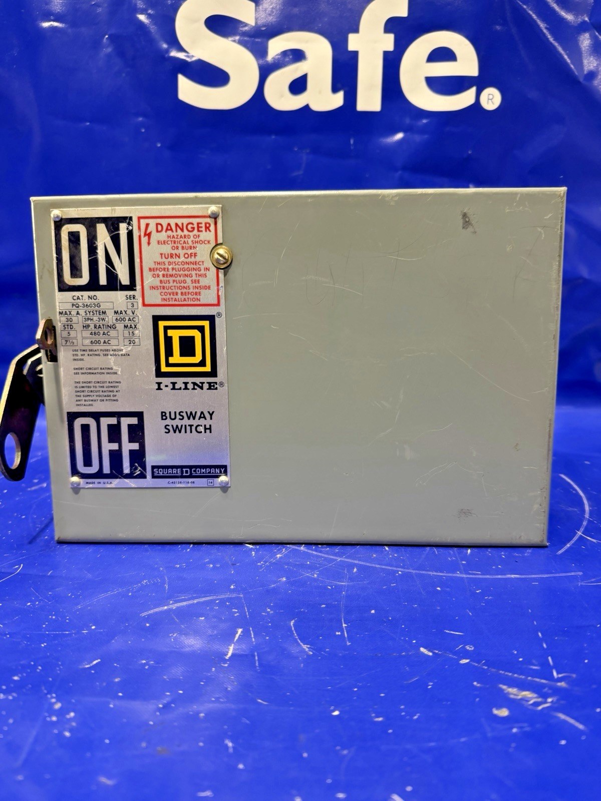 Square D 30 Amp 600V 3Ph 3W I Line Busway Switch PQ-3603G🟦