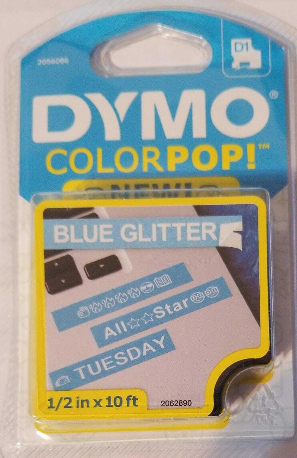 DYMO COLORPOP! Label Maker Tape, .5 Inch x 10 Feet, Black on Silver Glitter