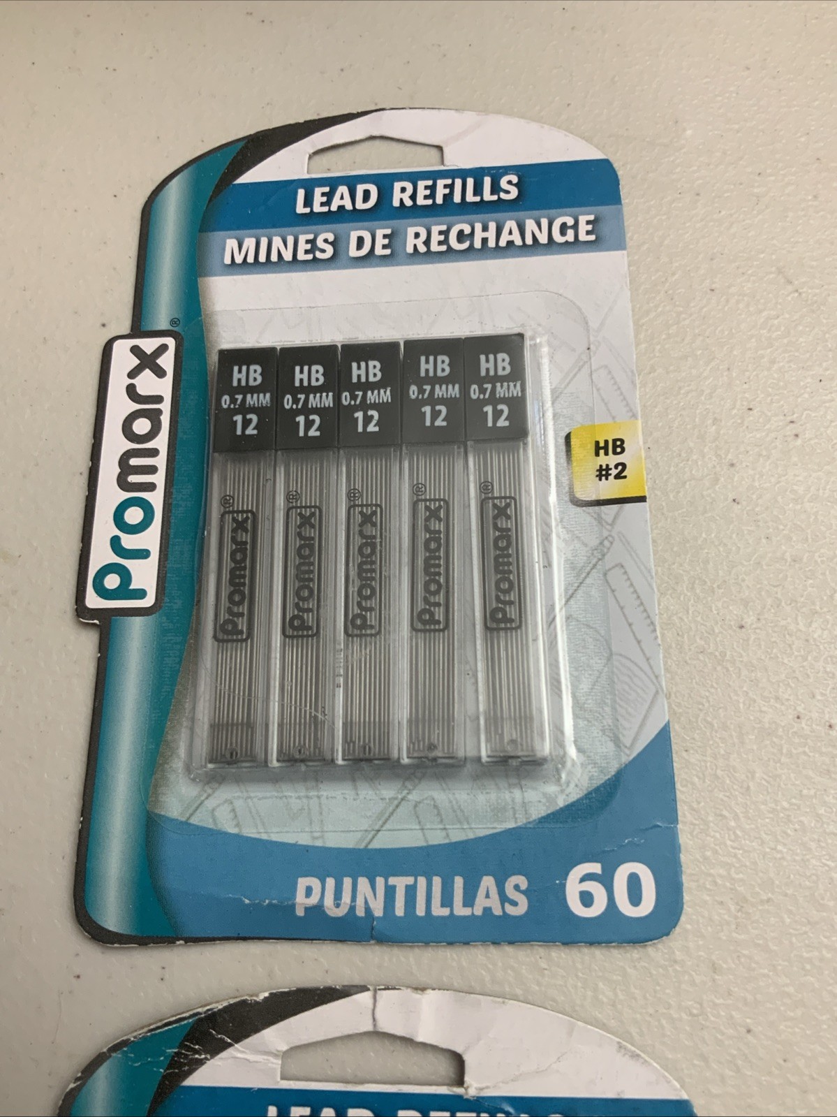 2x 60ct Promarx Mechanical Pencil Lead Refills .07mm (5x12pcs) New Sealed HB#2