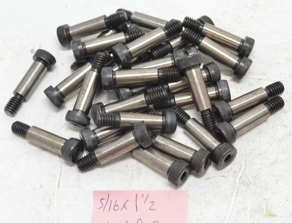 Qty 30-5/16 X 1 1/2″ L, 1/4-20 THREAD SHOULDER SCREWS – BLACK FINISH ALLOY STEEL