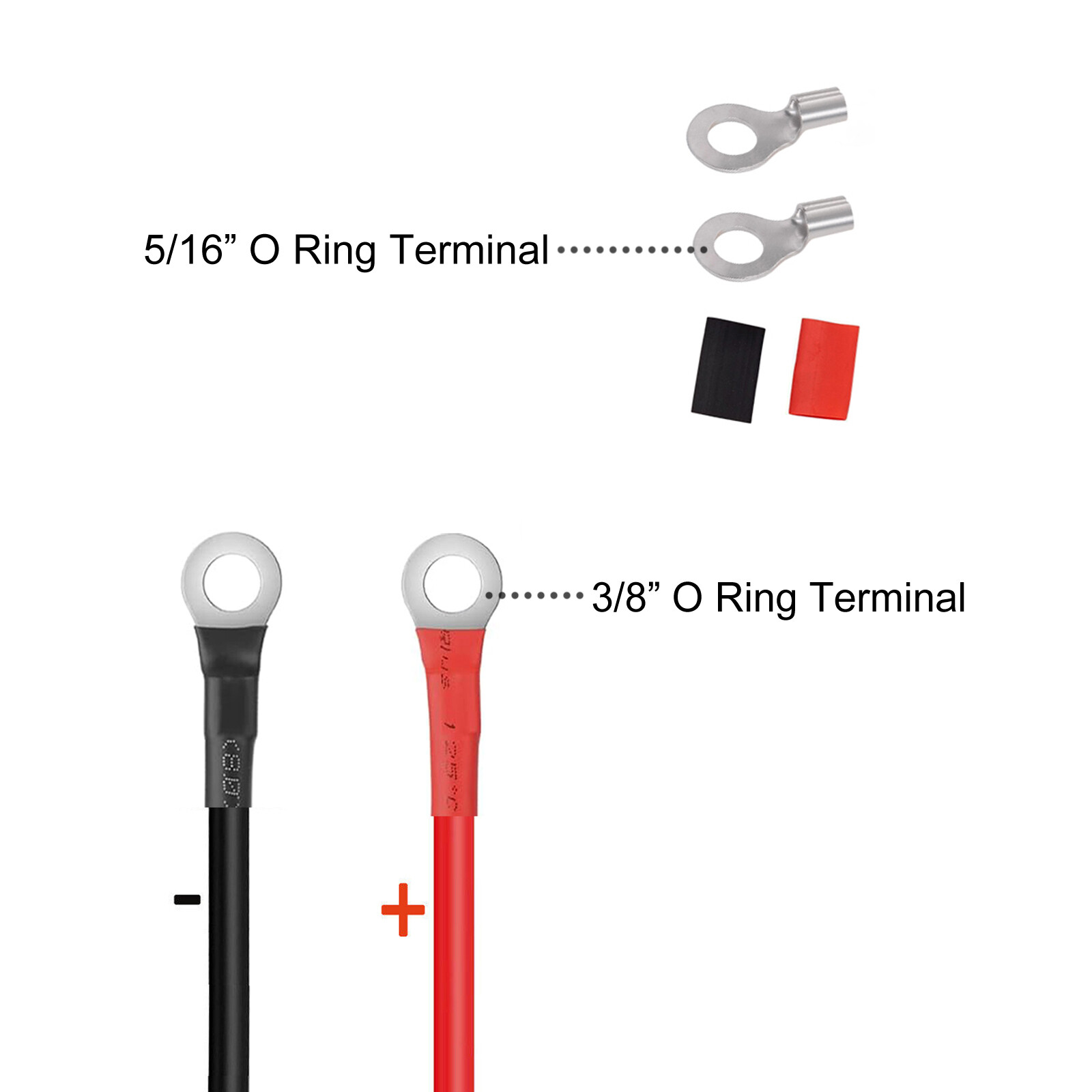 10 AWG Battery Cable O Ring Terminal PV Wire for Inverter Solar Car Marine RV
