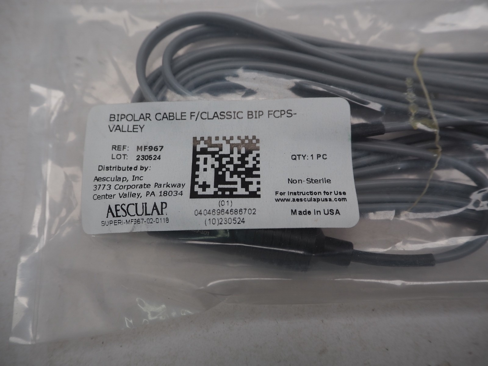 NEW Aesculap Kleppinger Bipolar Cord, Dual Banana Style Plus MF967 Free Shipping
