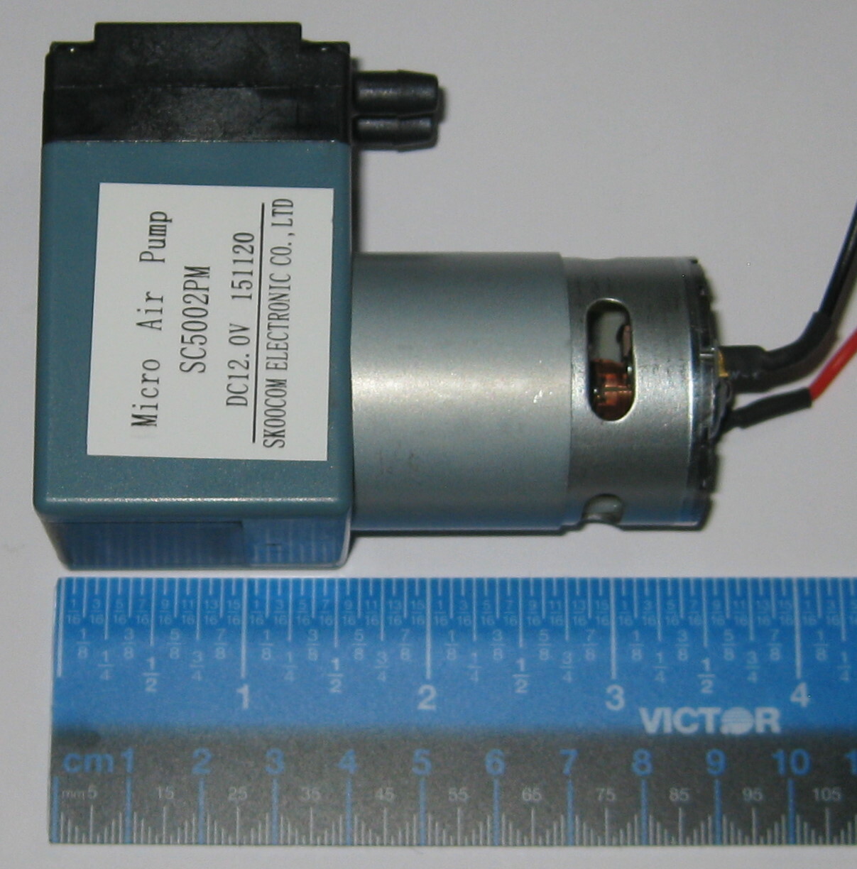 12 V DC Single Diaphragm Head Pressure / Vacuum Pump – 10 L/min – 29 PSI max