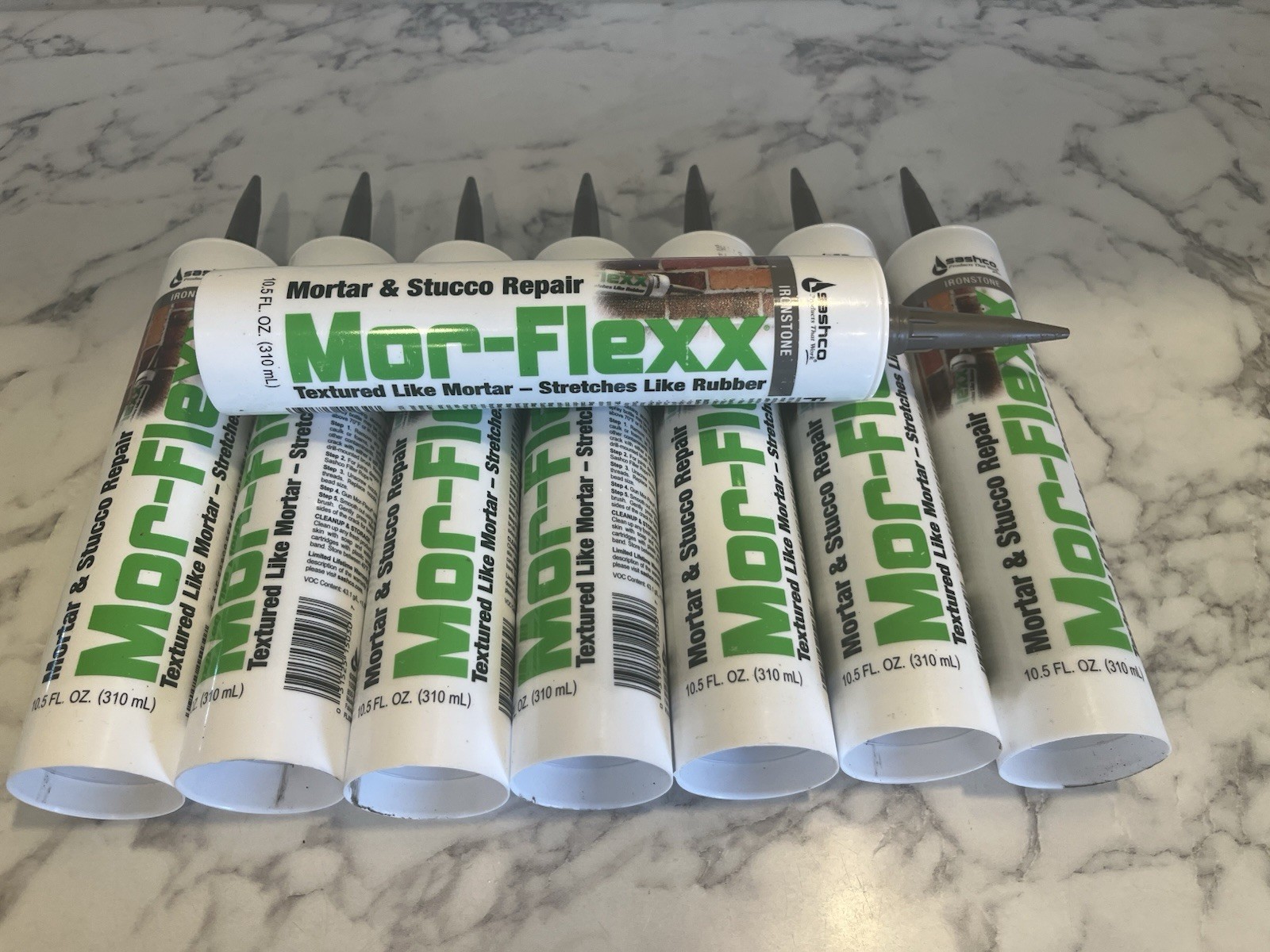 Mor-Flexx Textured Caulk, Ironstone 10.5 oz (Pack of 8)