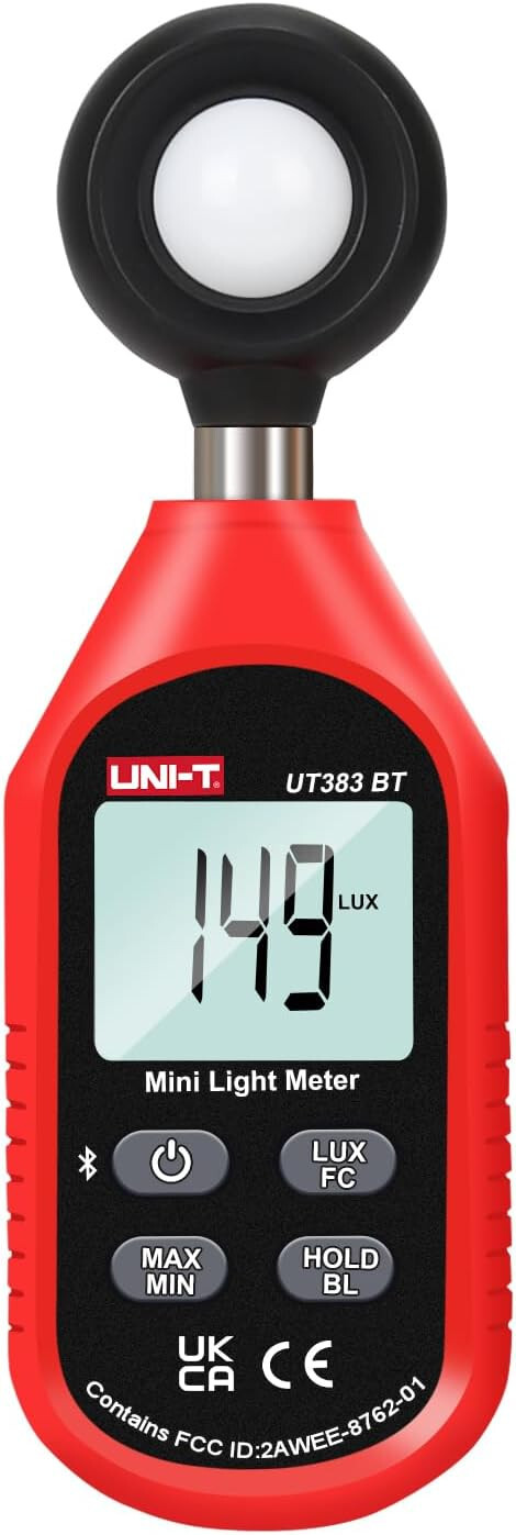 UNI-T Digital Bluetooth Illuminometer Light Meter Luxmeter 199900Lux UT383BT