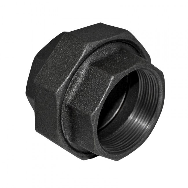 3/8″ 150 Threaded (NPT) Union Black Malleable Iron Pipe Fitting MI040341BMI